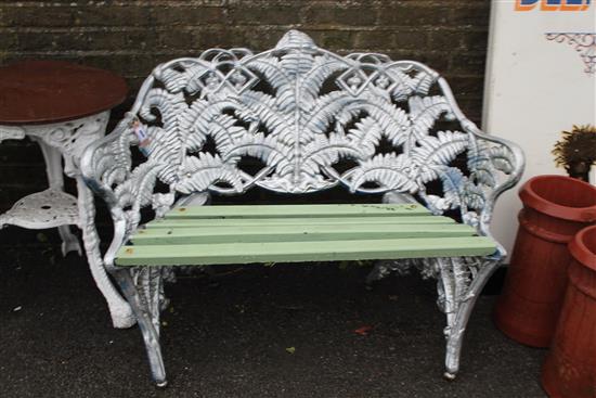 Cast iron fern leaf bench